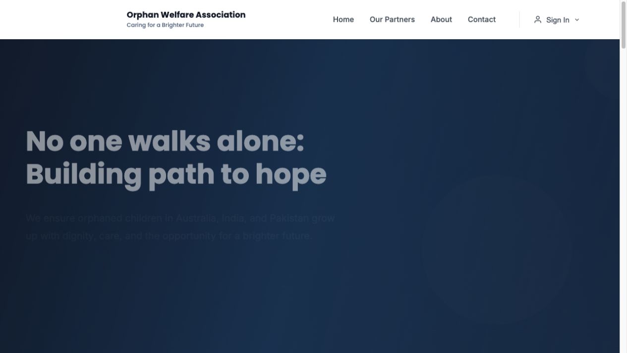 Orphan Welfare Association website