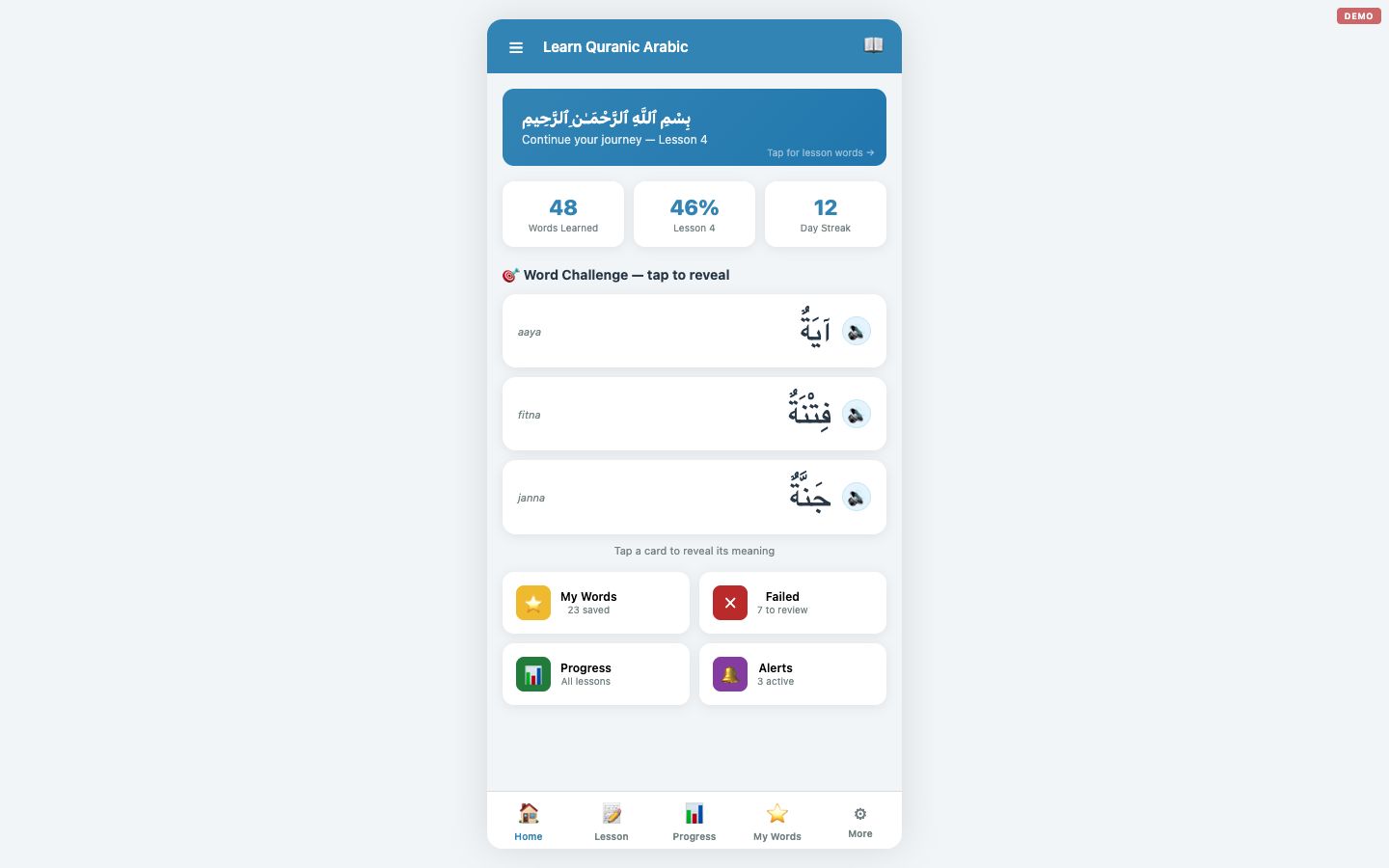 Interactive mobile learning prototype