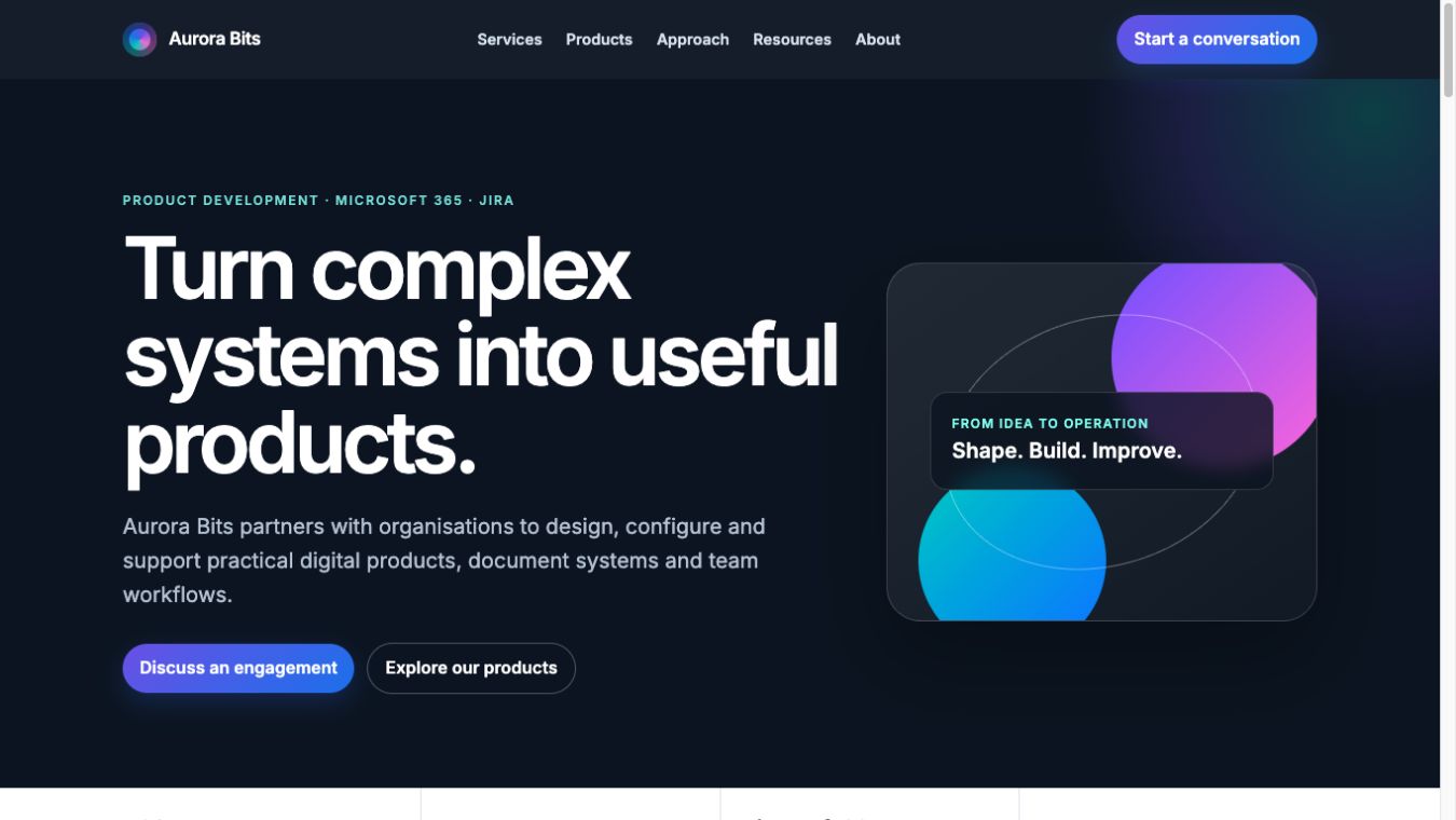 AuroraBits website