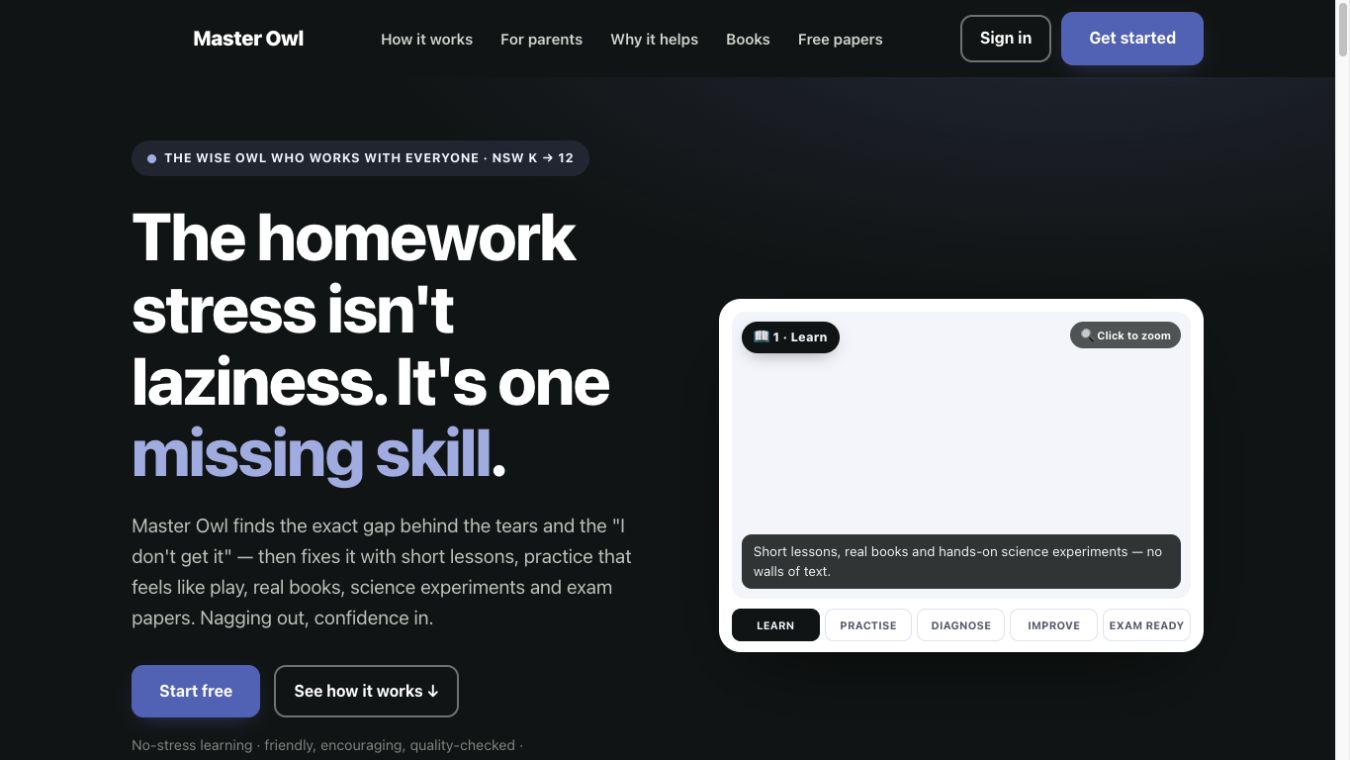 MasterOwl website