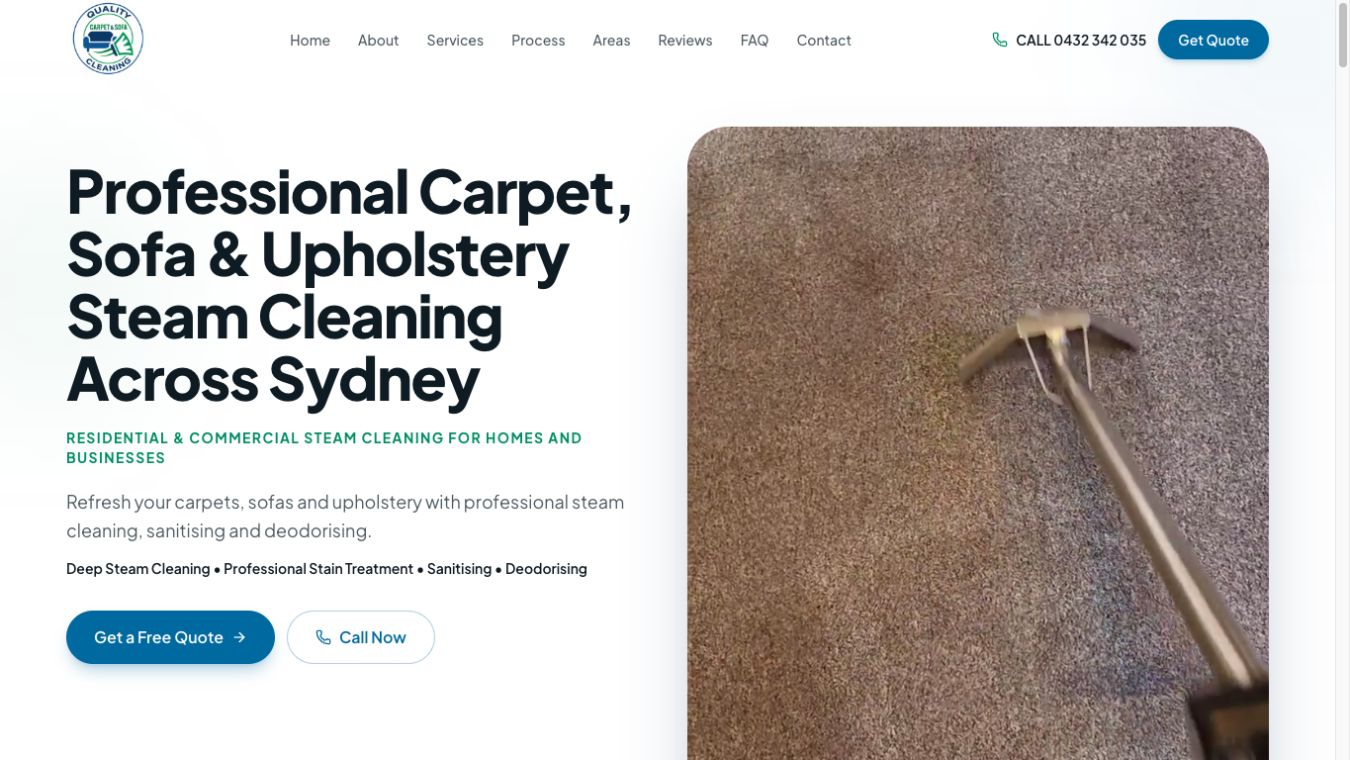 Quality Carpet Cleaning website