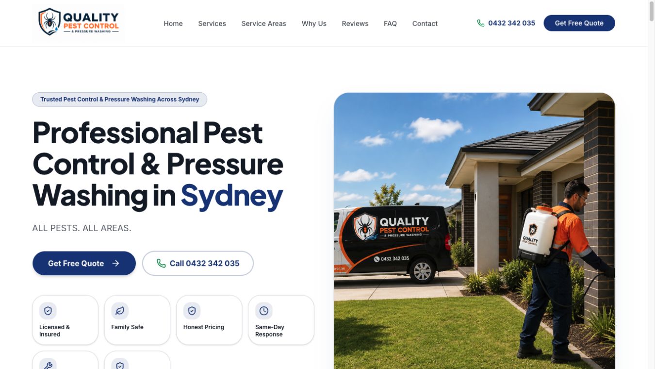Quality Pest Control website