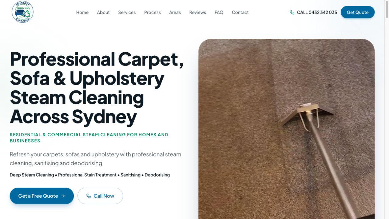 Quality Carpet & Sofa Cleaning website